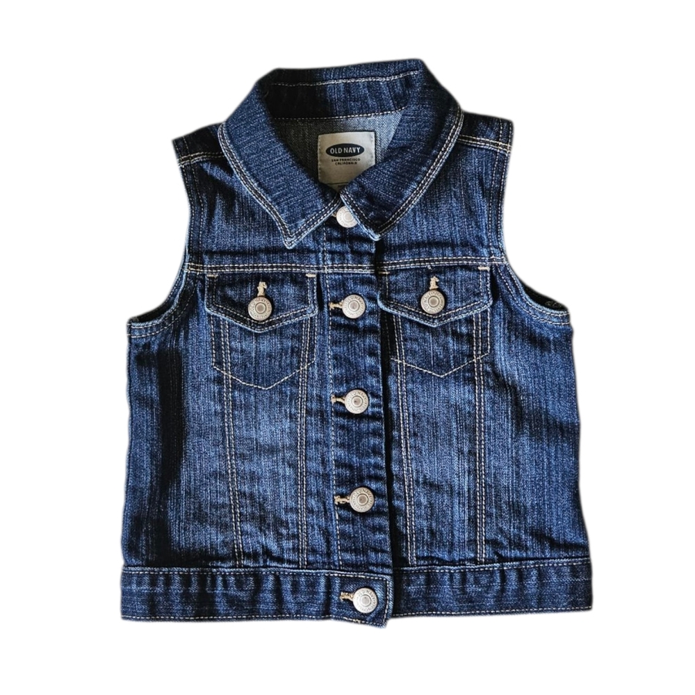 Old Navy Toddler Denim Vest Size 3T Snap Closure